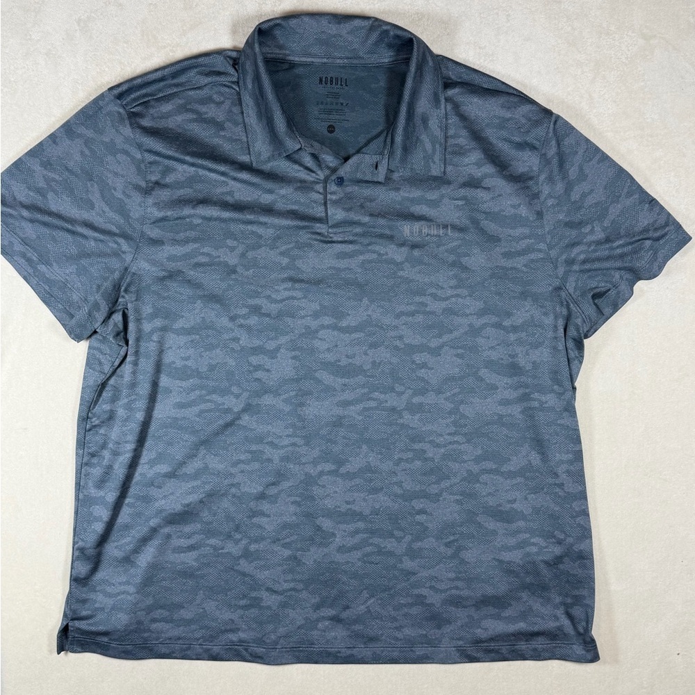 NOBULL XXXL Men's Gray Camo Stretch Performance Wicking Polo Shirt Lulu